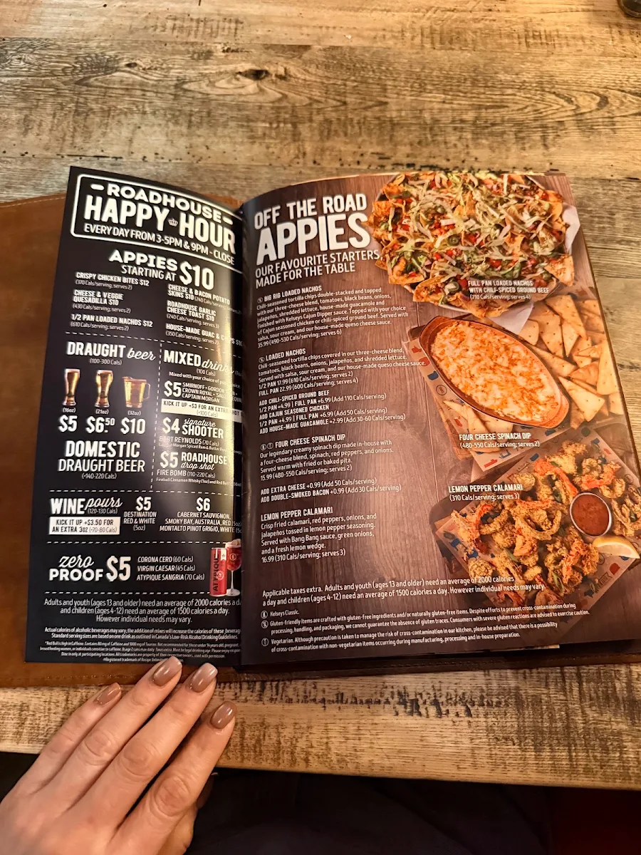 Menu, Kelseys Original Roadhouse