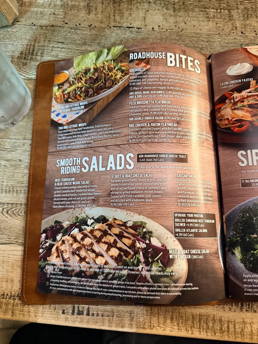 Menu, Kelseys Original Roadhouse
