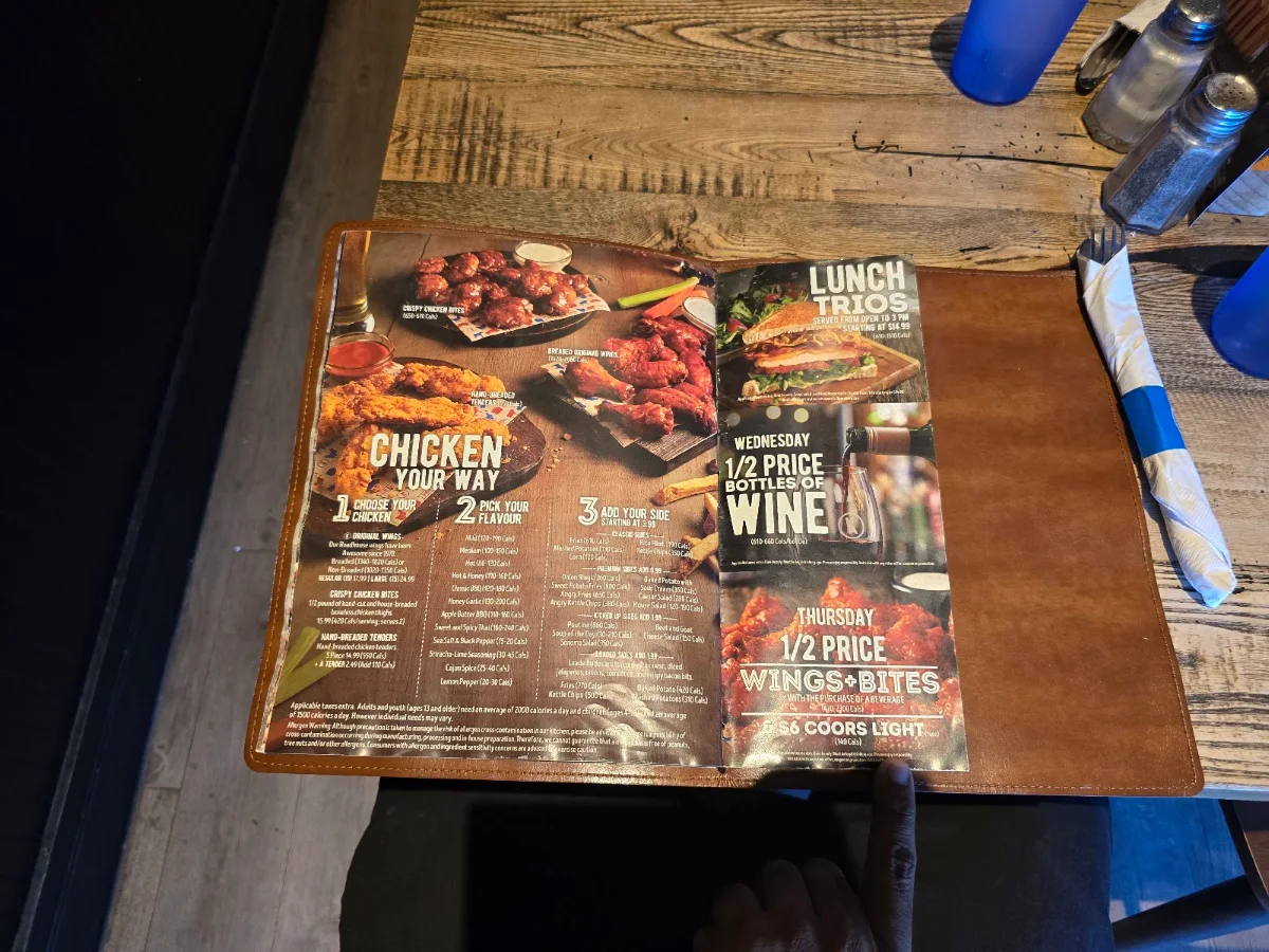 Menu, Kelseys Original Roadhouse