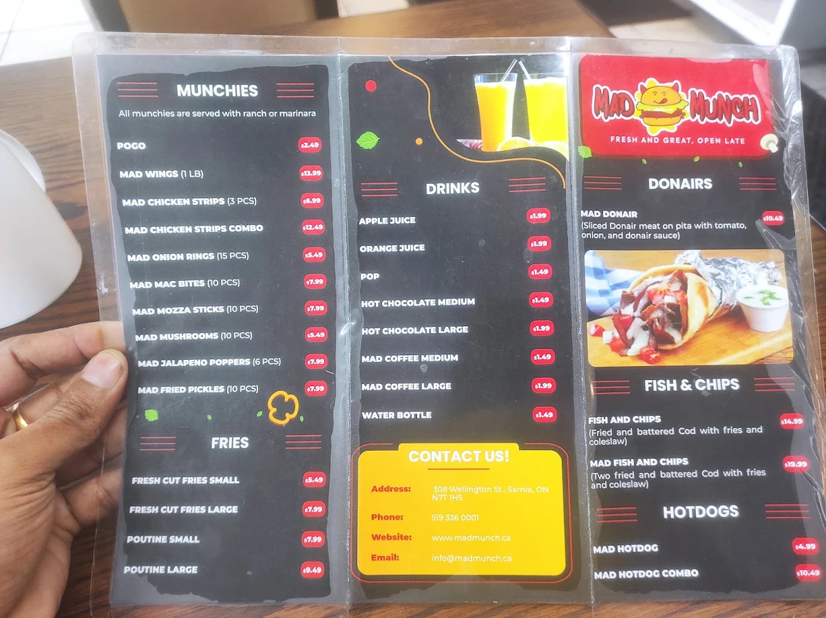 Menu, Mad Munch