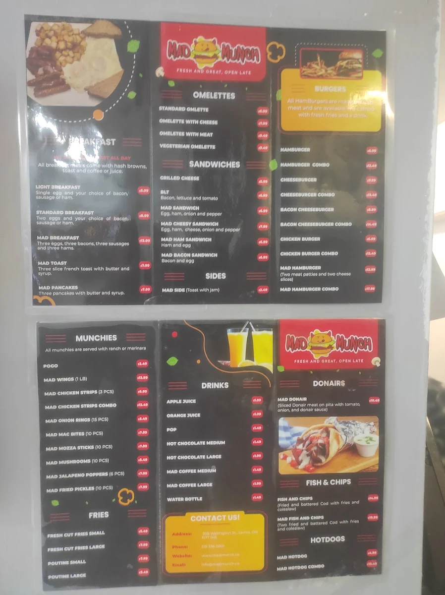 Menu, Mad Munch