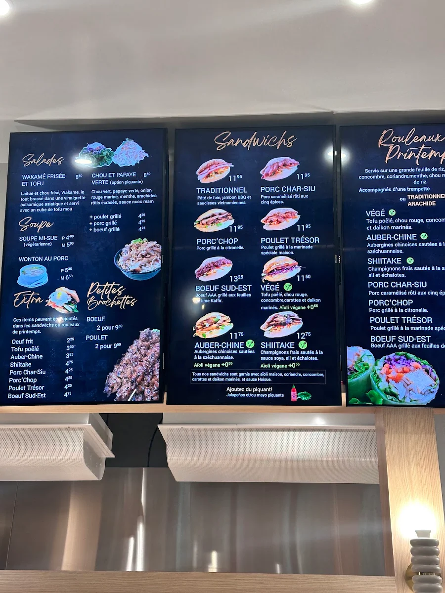 Menu, Sandwicherie Sue - Peel