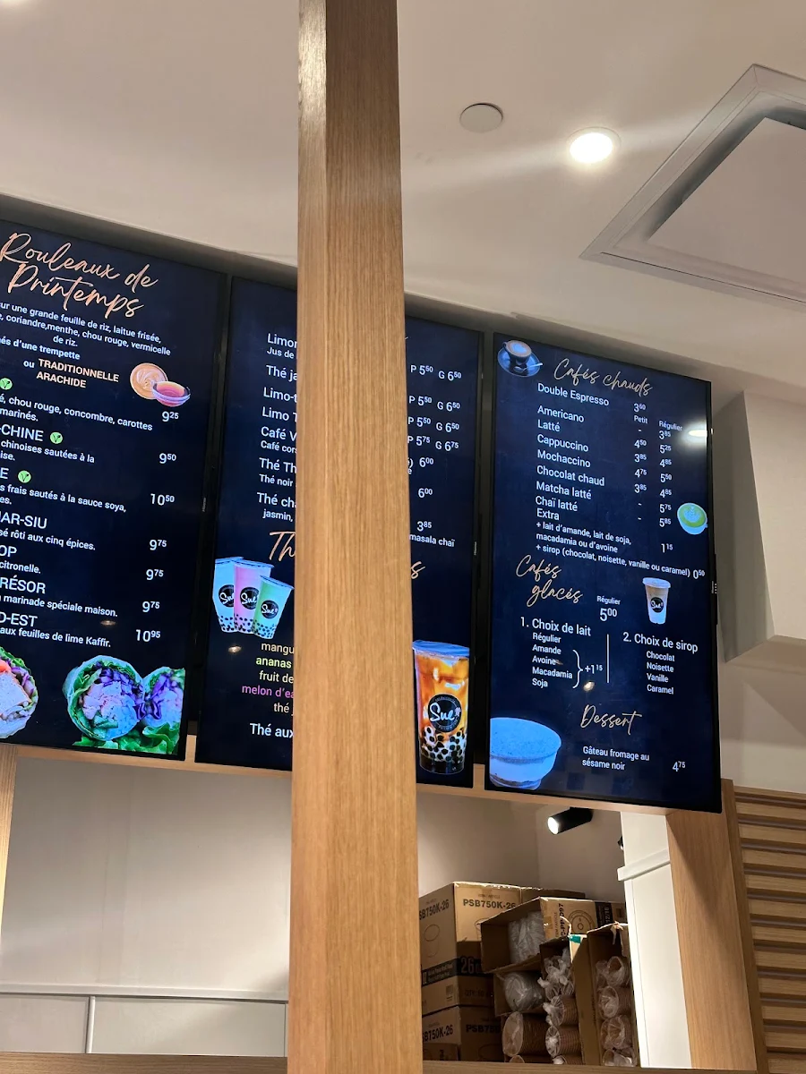 Menu, Sandwicherie Sue - Peel