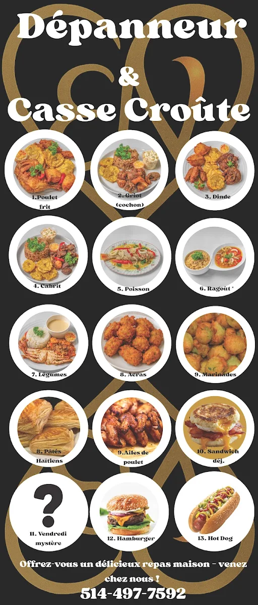 Menu, Restaurant Haïtien - Dépanne Entre Nous