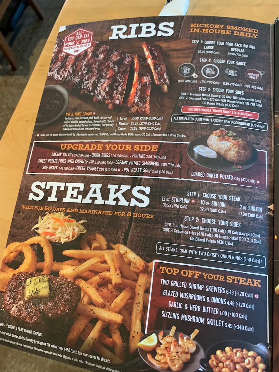 Menu, Montana’s BBQ & Bar