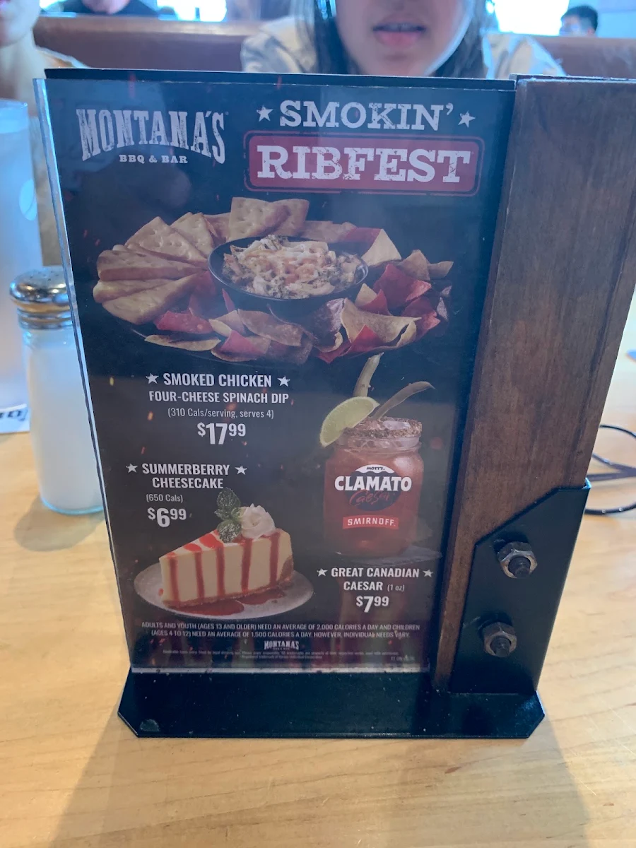 Menu, Montana’s BBQ & Bar