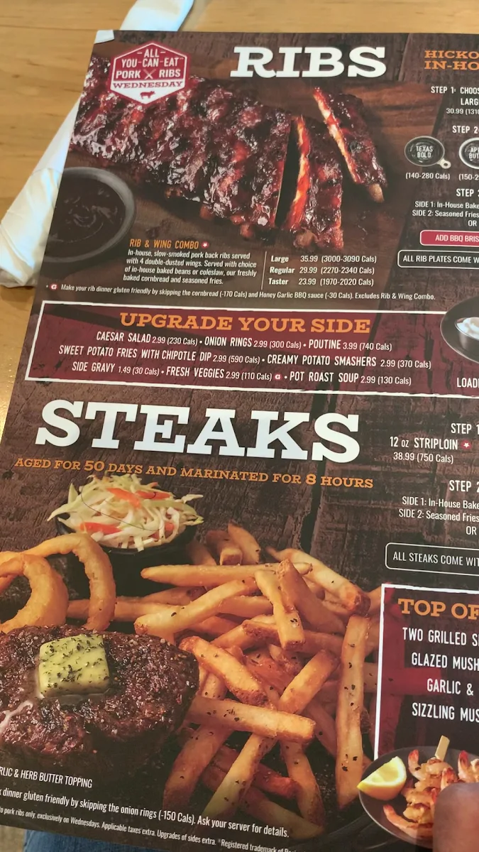 Menu, Montana’s BBQ & Bar