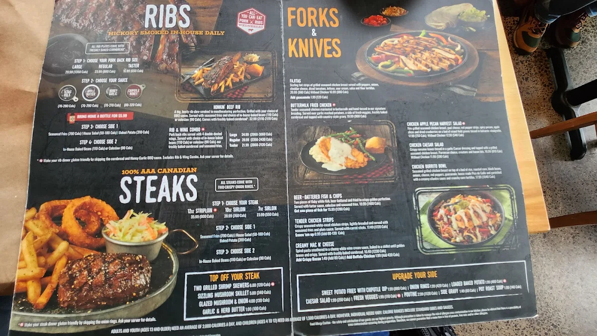 Menu, Montana’s BBQ & Bar
