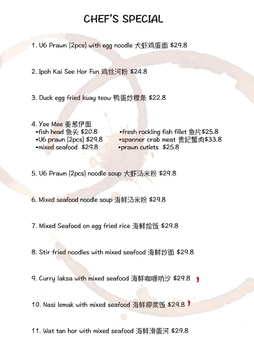 Menu, TWO CIRCLES CAFE