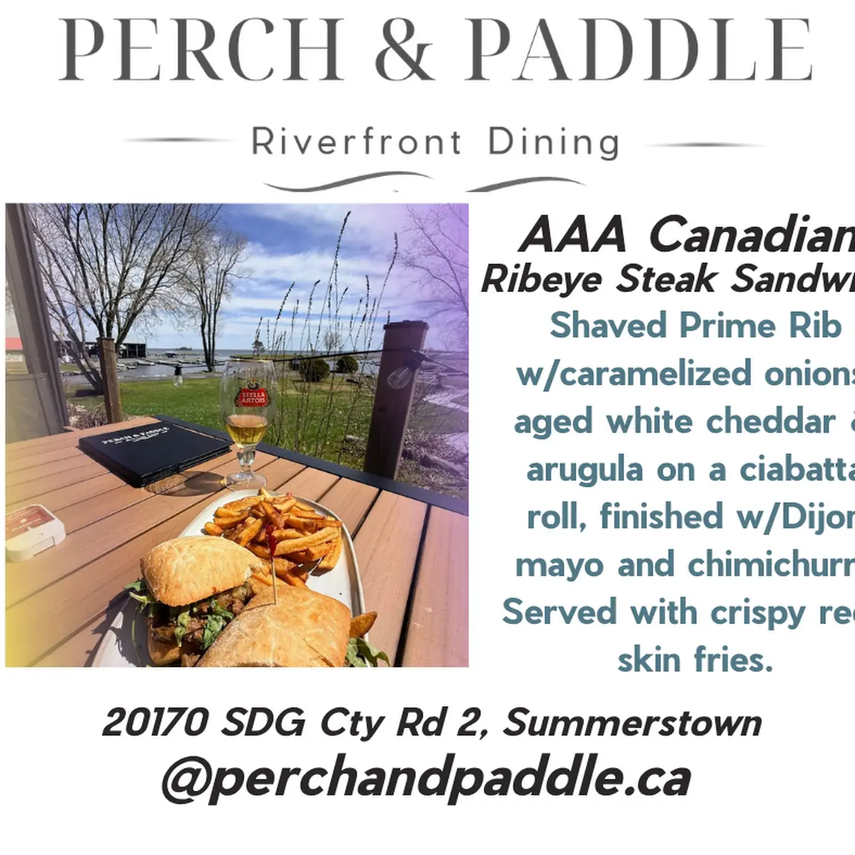 Menu, Perch and Paddle