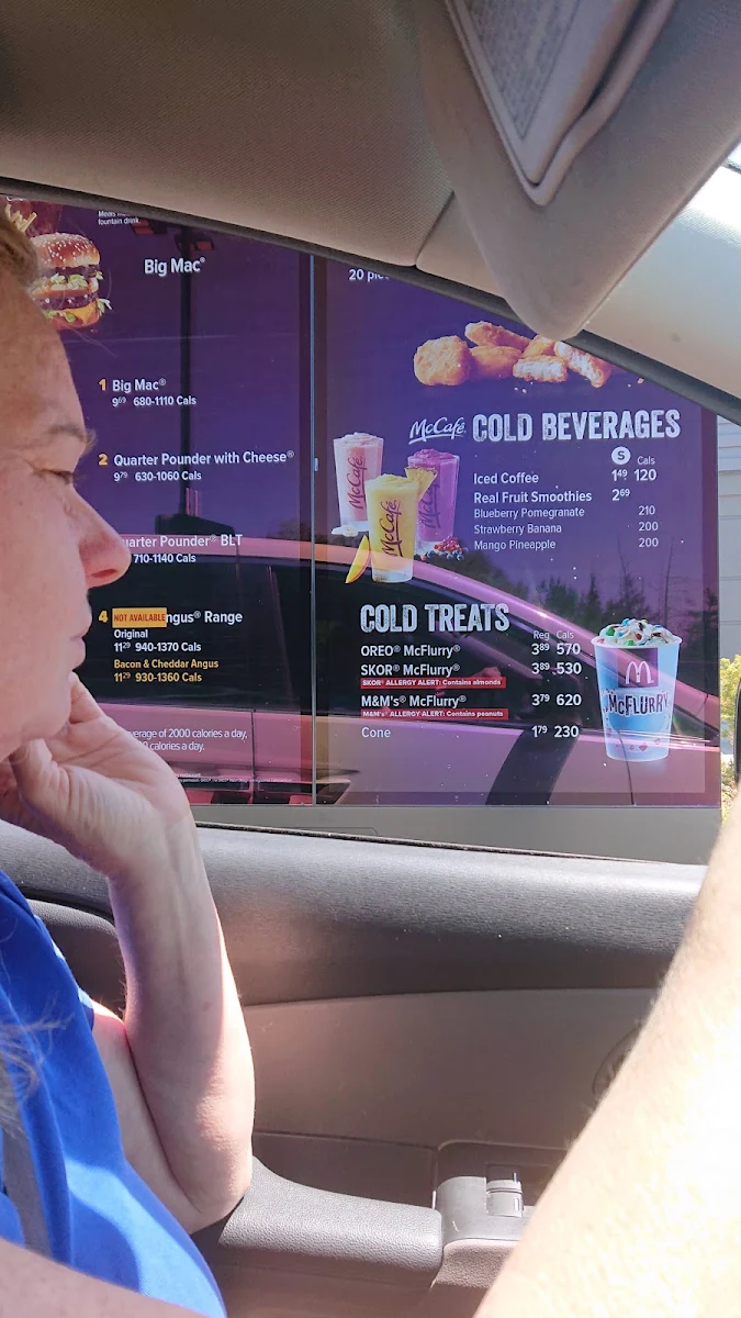 Menu, McDonald's