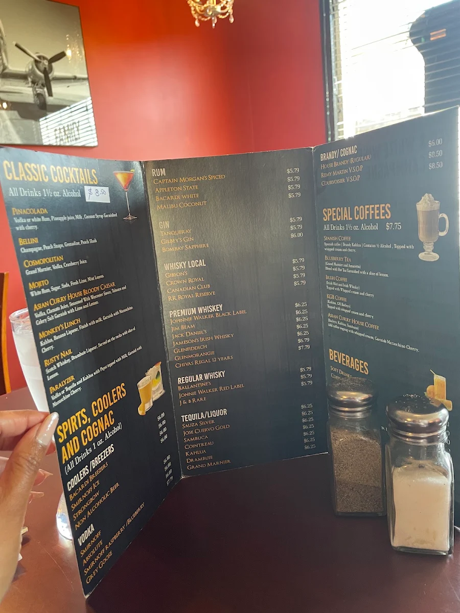 Menu, Asian Curry House