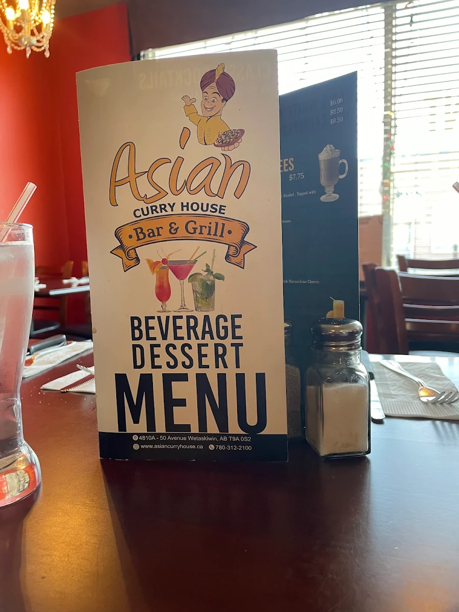 Menu, Asian Curry House