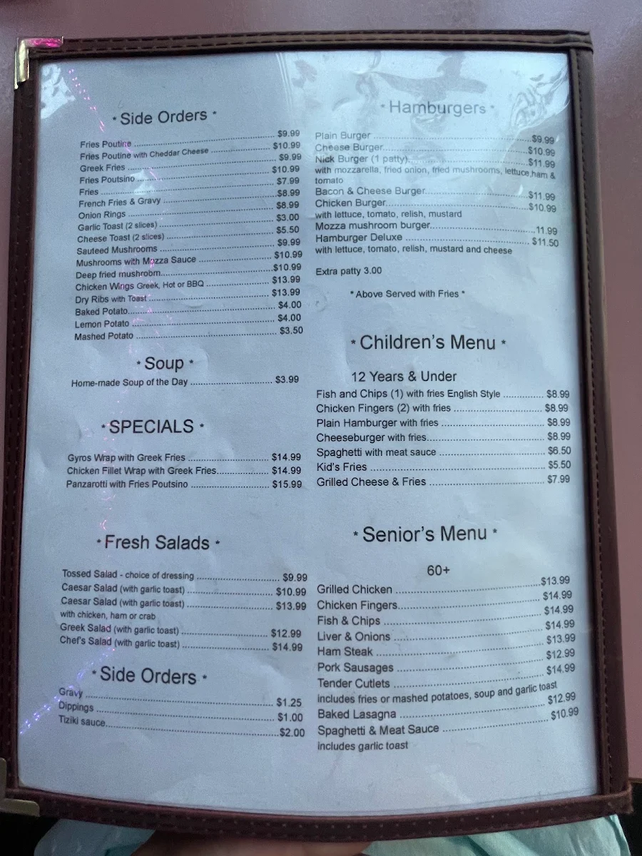 Menu, Double Best Pizza
