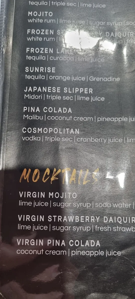 Menu, Tamarind Modern Indian