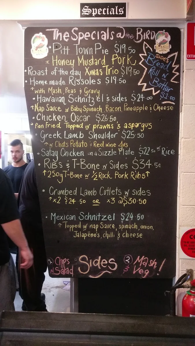 Menu, Bird In The Hand Inn
