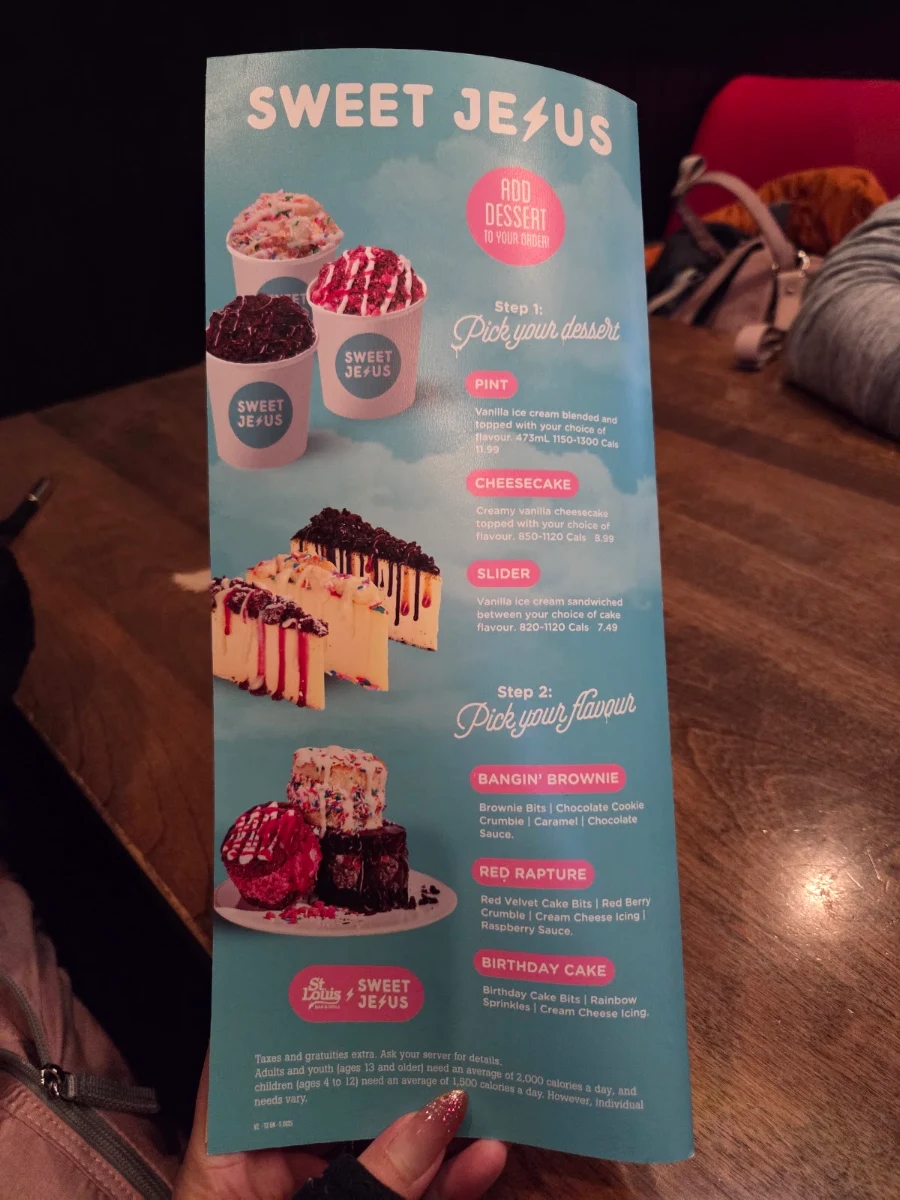 Menu, St. Louis Bar & Grill