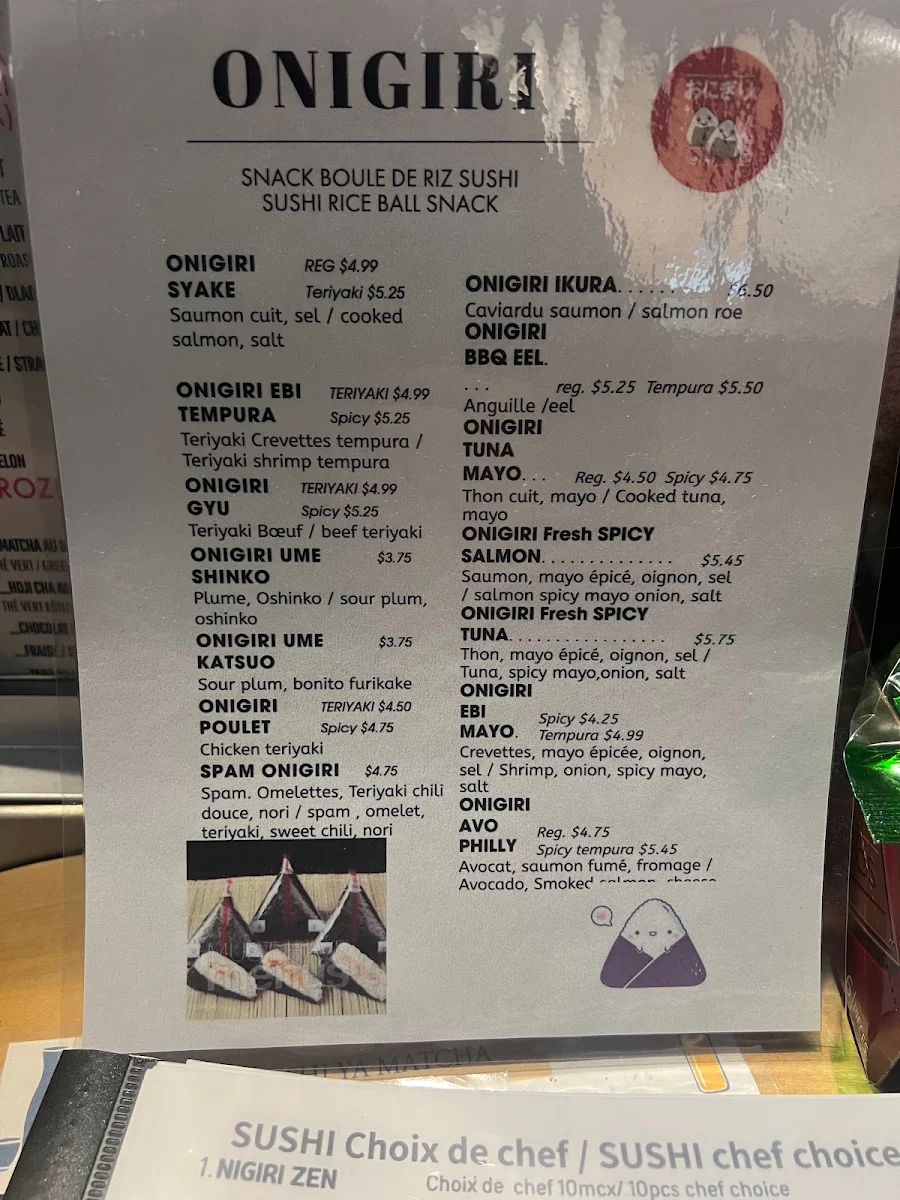 Menu, SUSHI YA MATCHA
