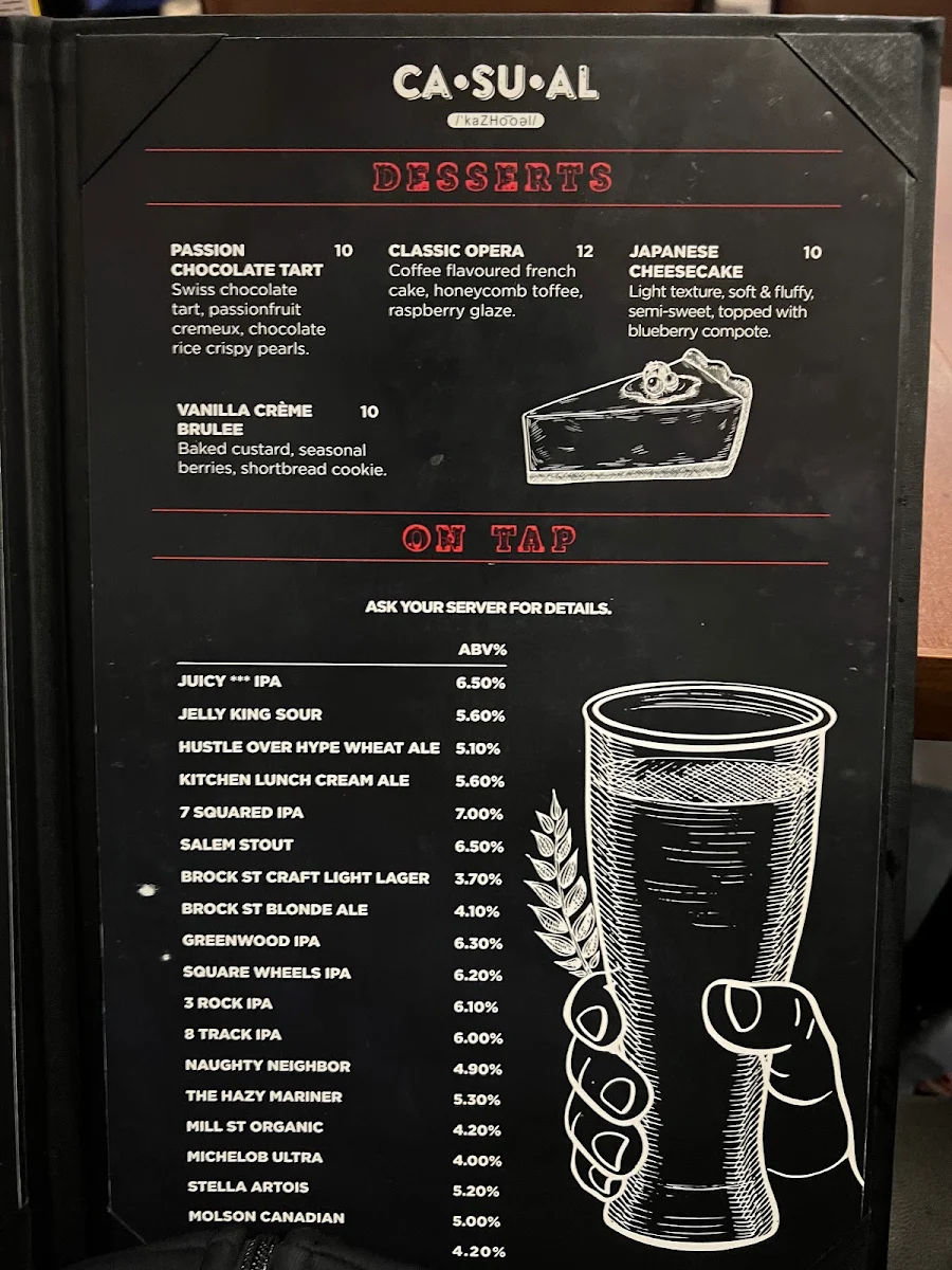 Menu, Casual Pickering