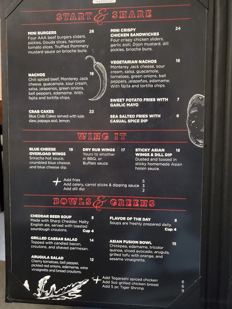 Menu, Casual Pickering