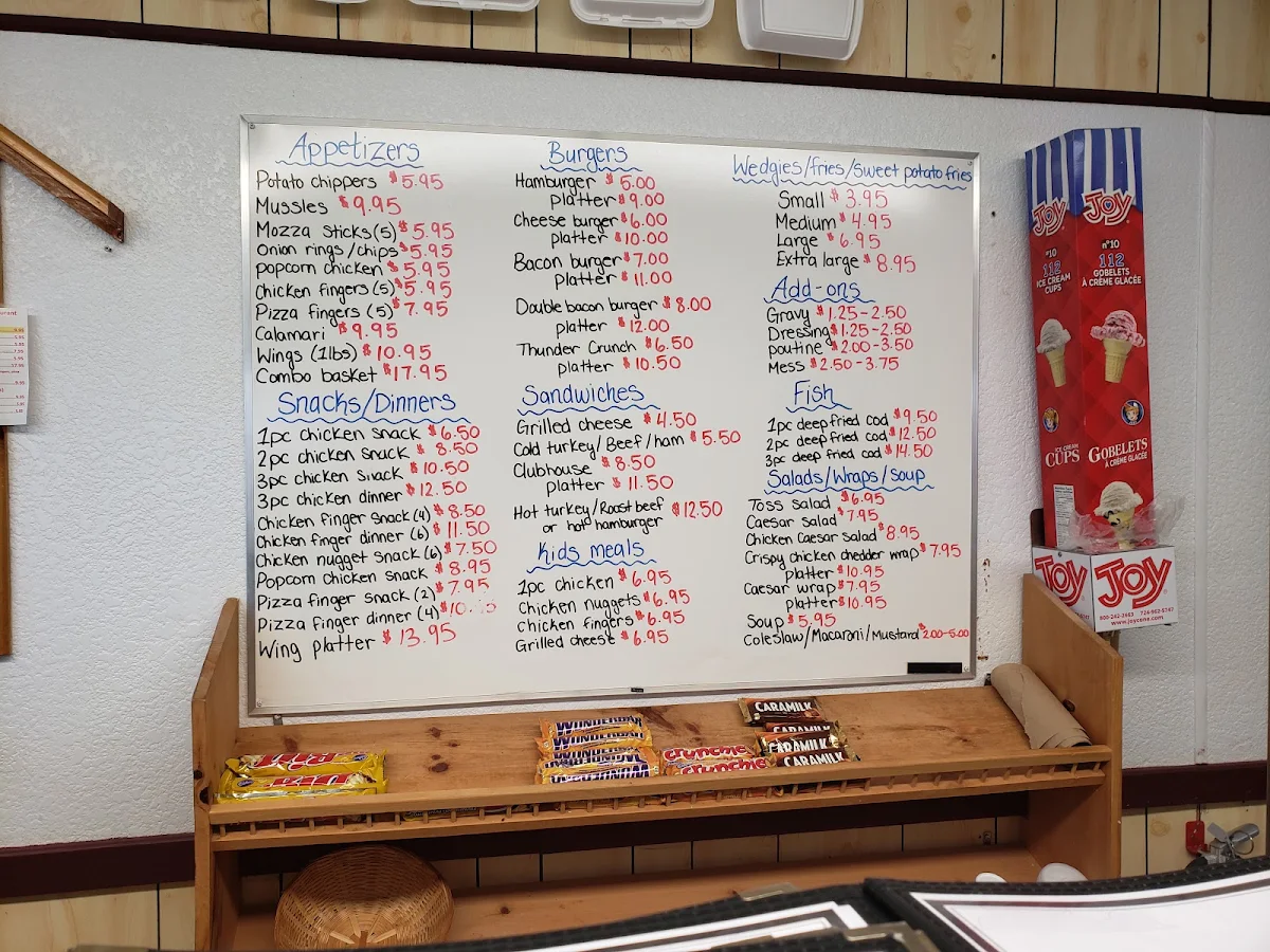 Menu, Angie's Family Restaurant