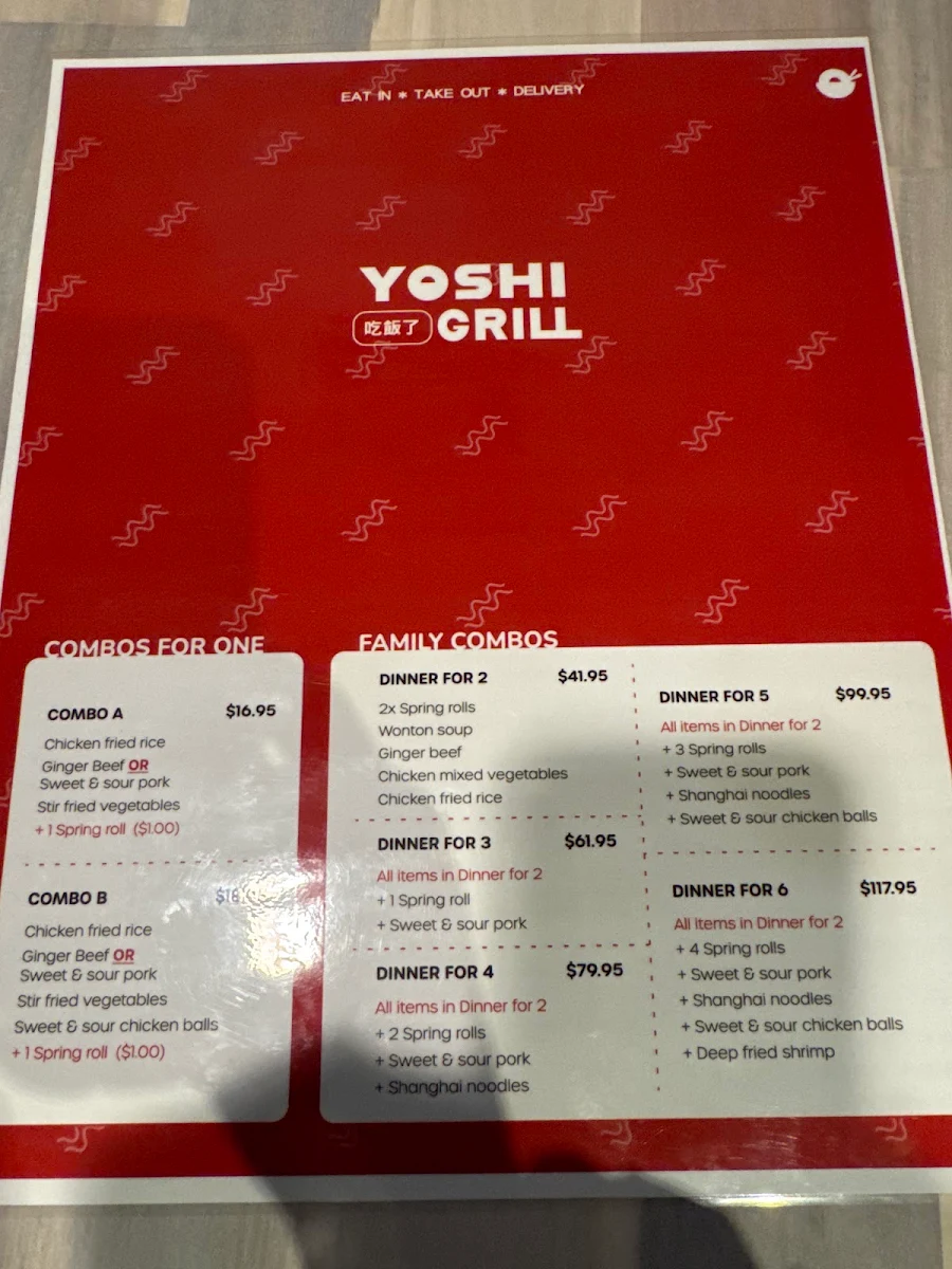 Menu, Yoshigrill