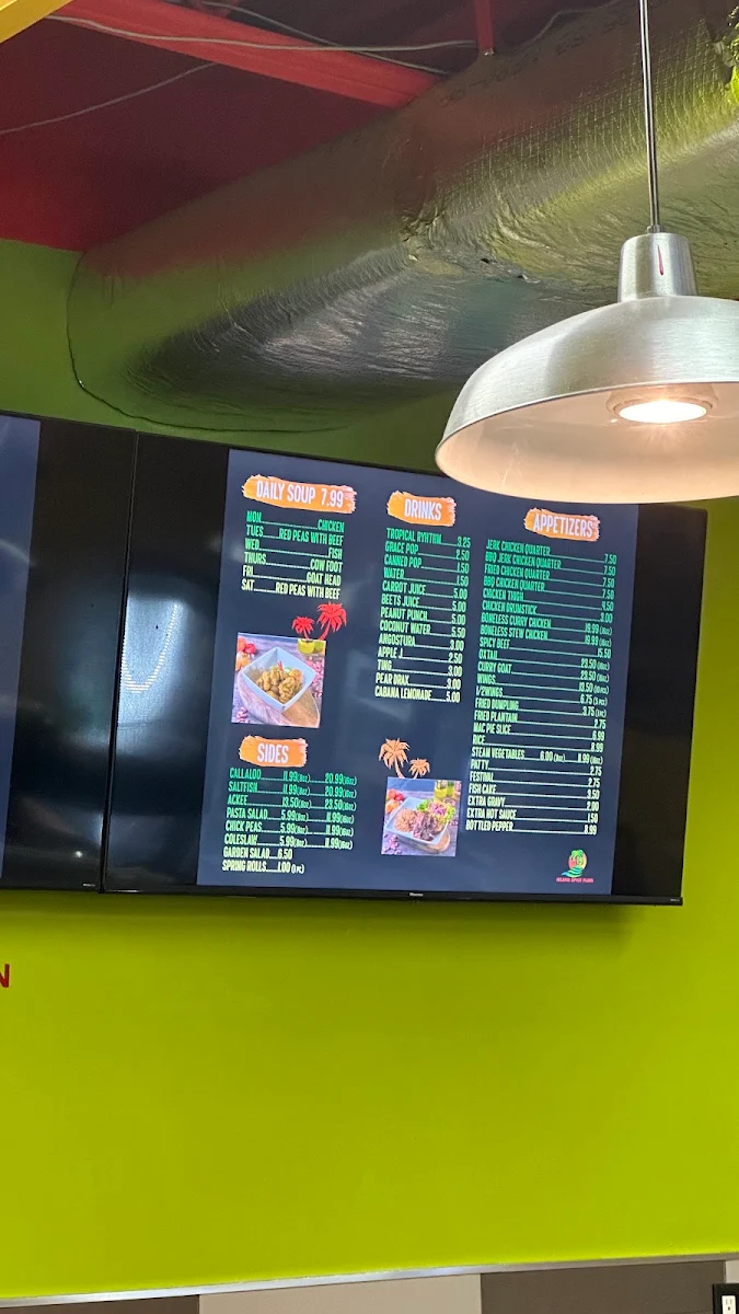 Menu, Island Spice Flava Inc