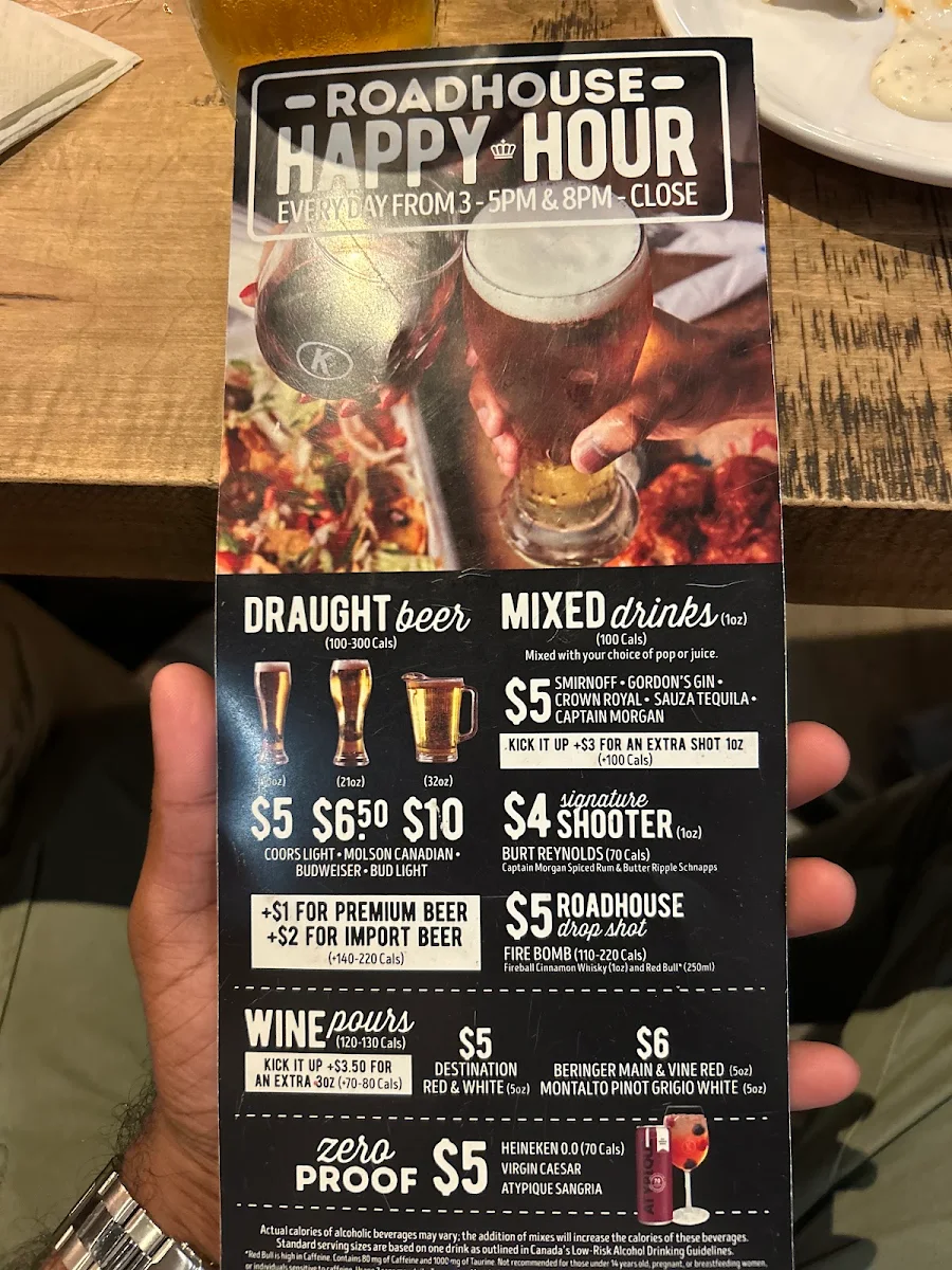 Menu, Kelseys Original Roadhouse