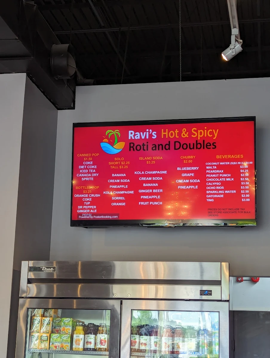 Menu, Ravi's Hot & Spicy