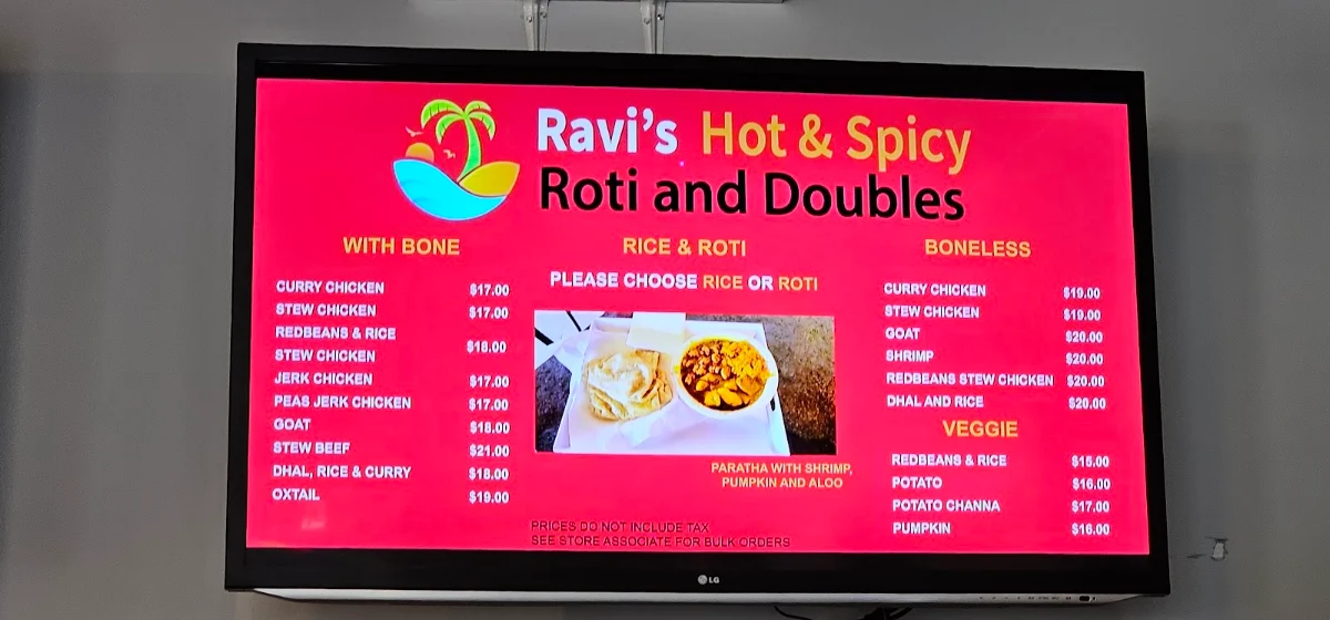 Menu, Ravi's Hot & Spicy