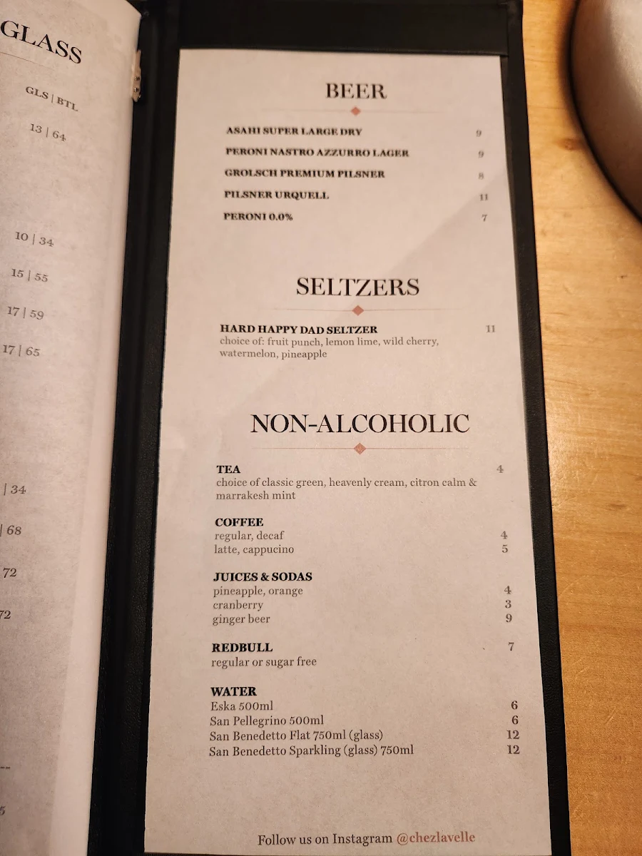 Menu, Lavelle