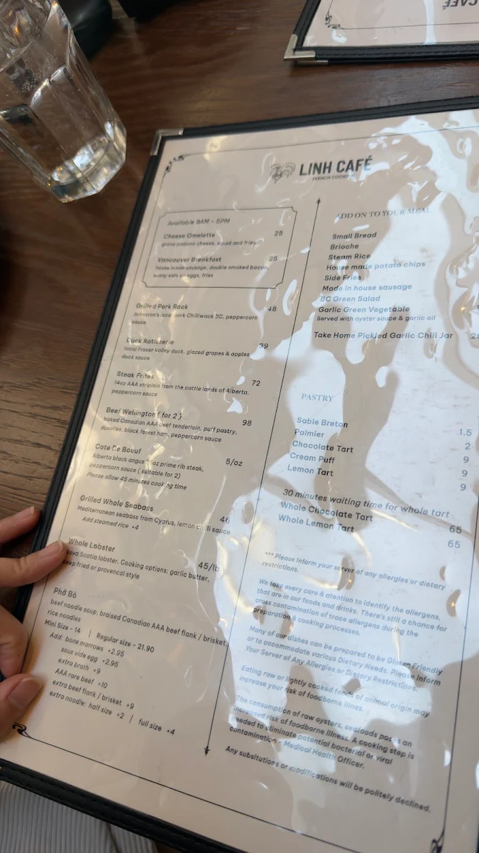 Menu, Linh Café