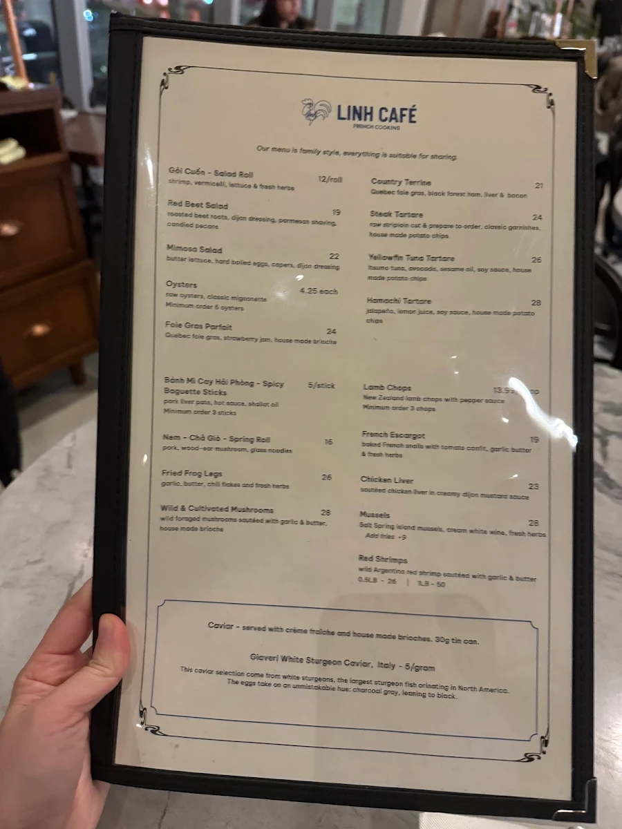 Menu, Linh Café