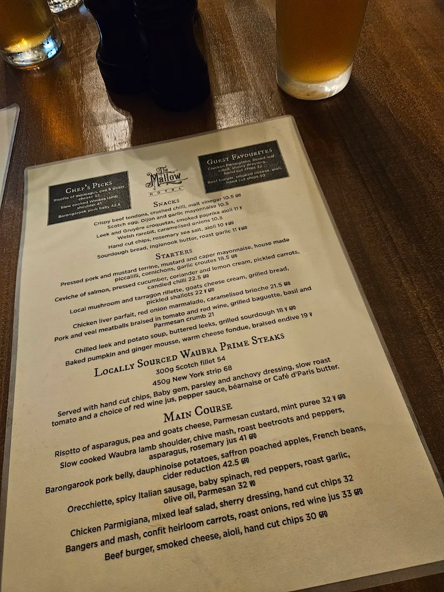 Menu, The Mallow