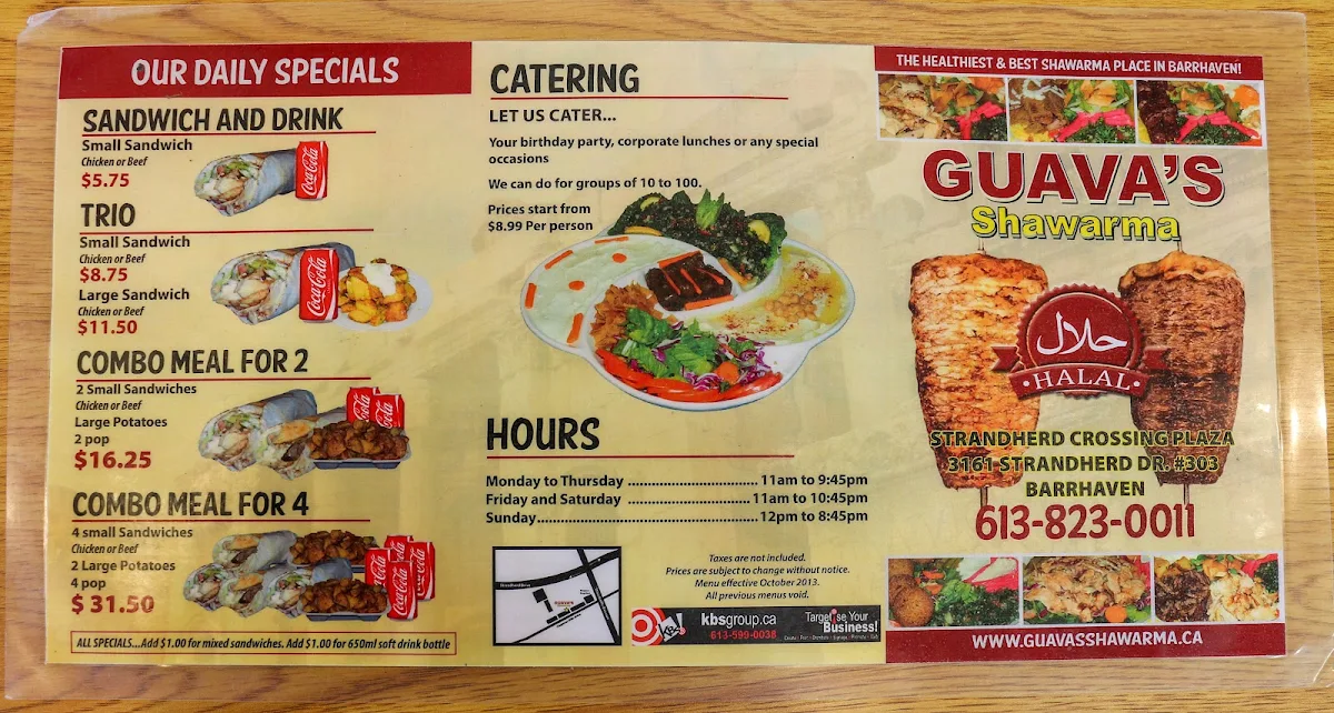 Menu, Guava’s Shawarma