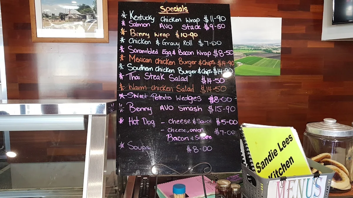 Menu, Sandie Lee's Kitchen