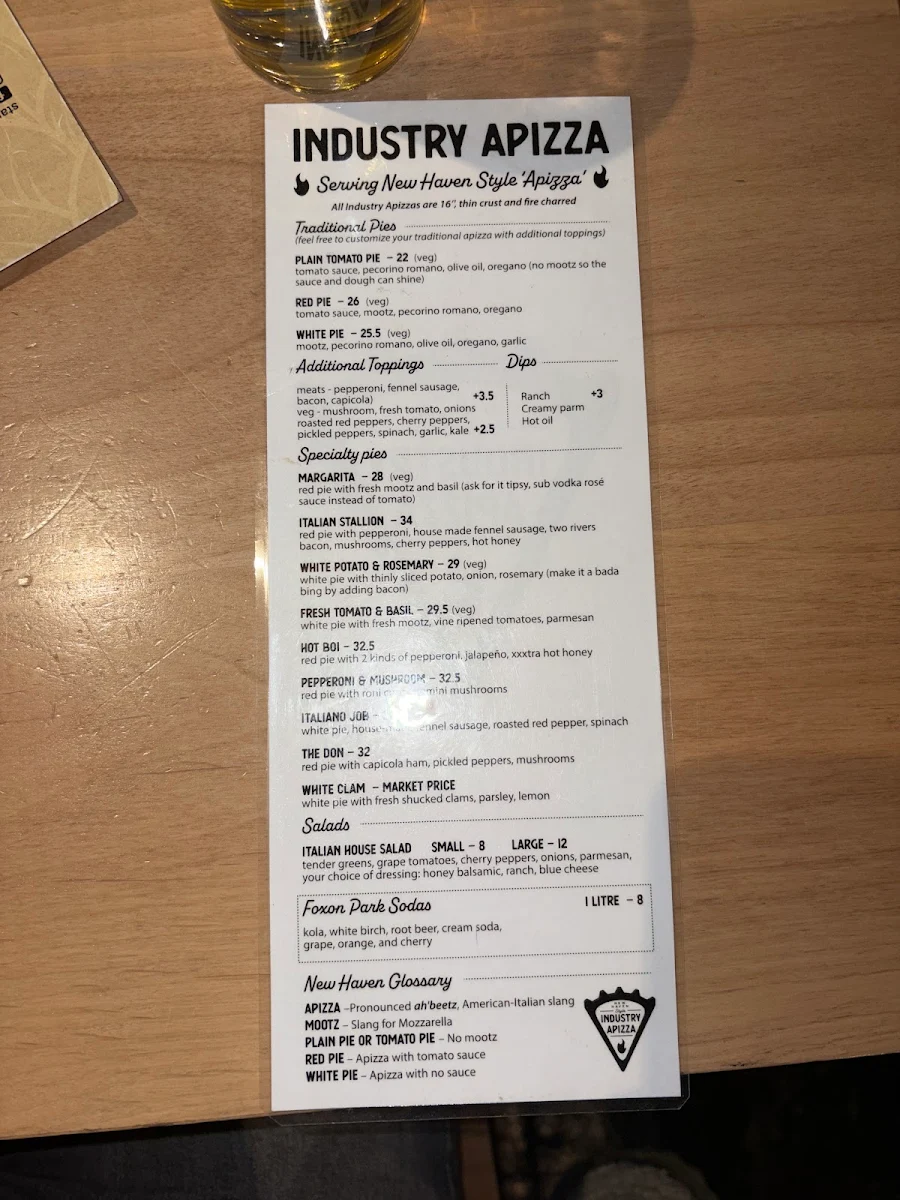 Menu, St. Augustine's