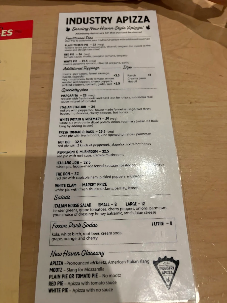 Menu, St. Augustine's
