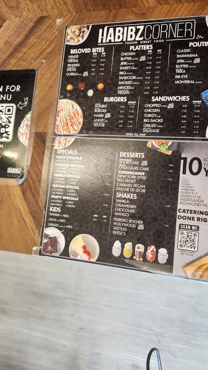 Menu, Habibz Corner
