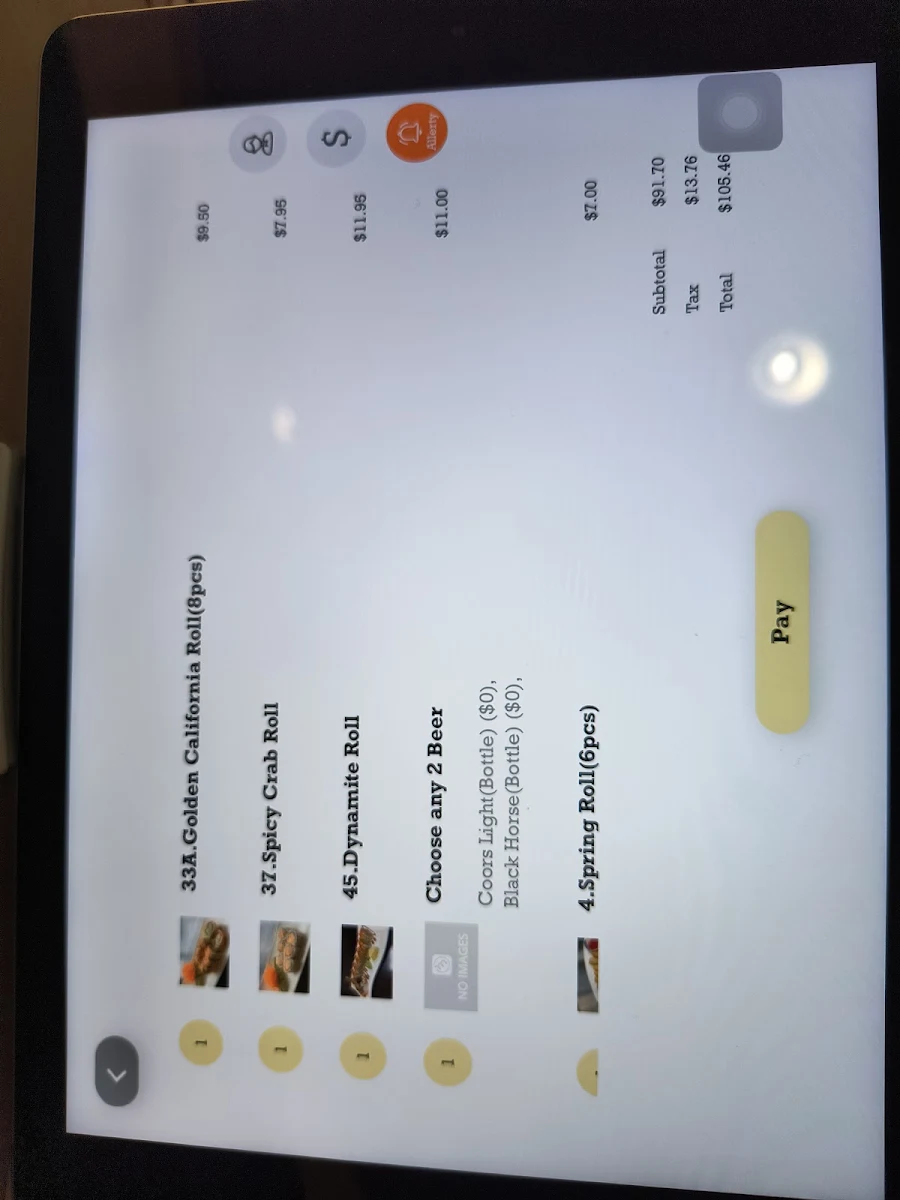 Menu, Sushi Island
