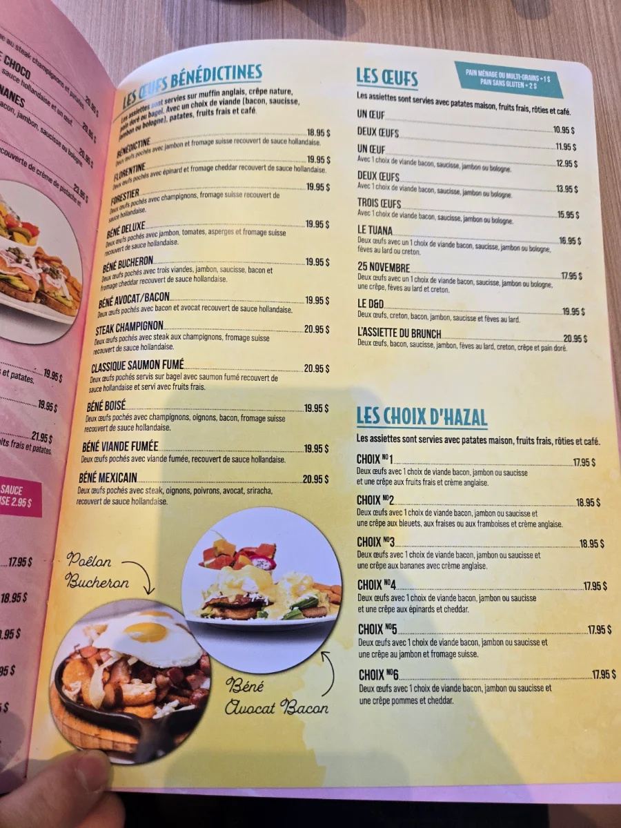 Menu, D&D Déjeuner & Dîner Farnham