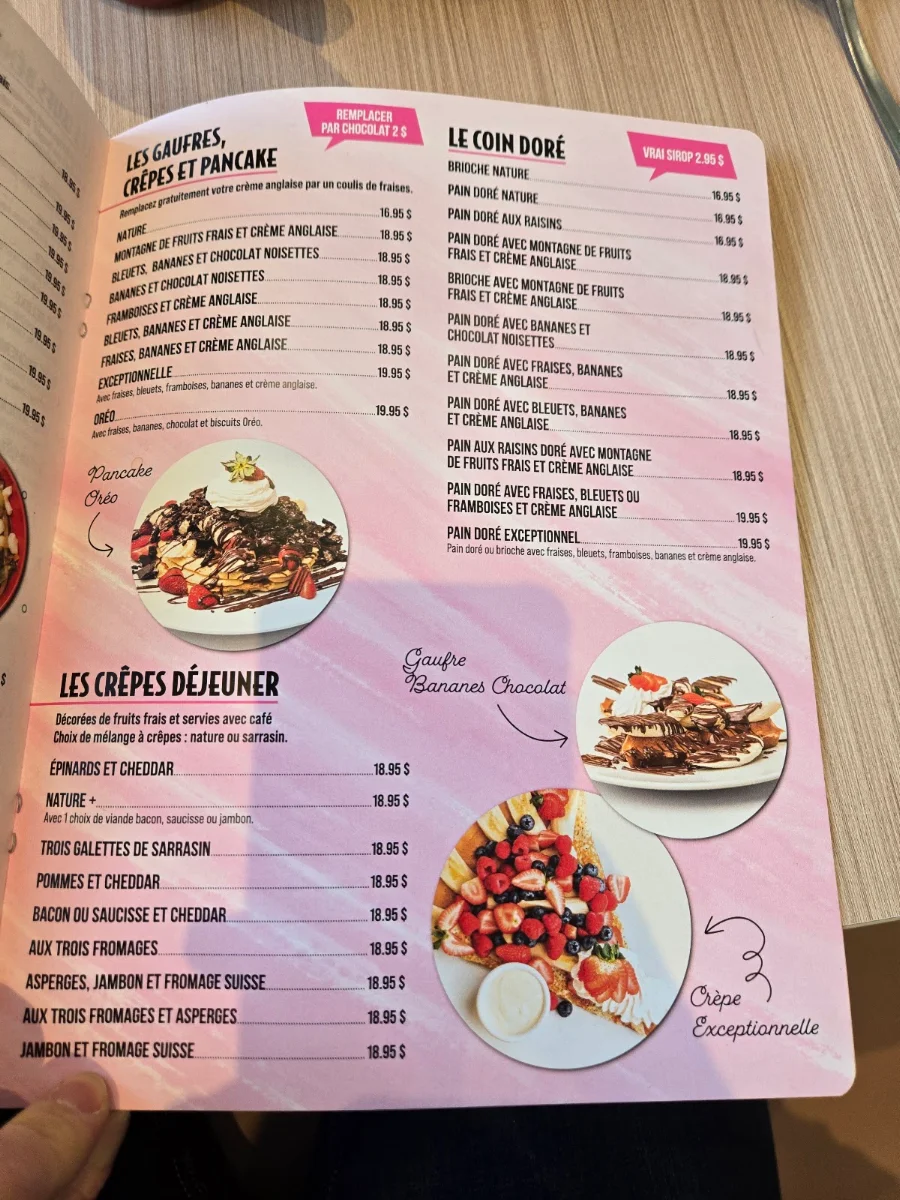 Menu, D&D Déjeuner & Dîner Farnham