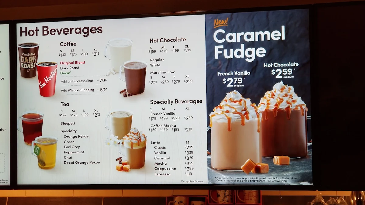 Menu, Tim Hortons