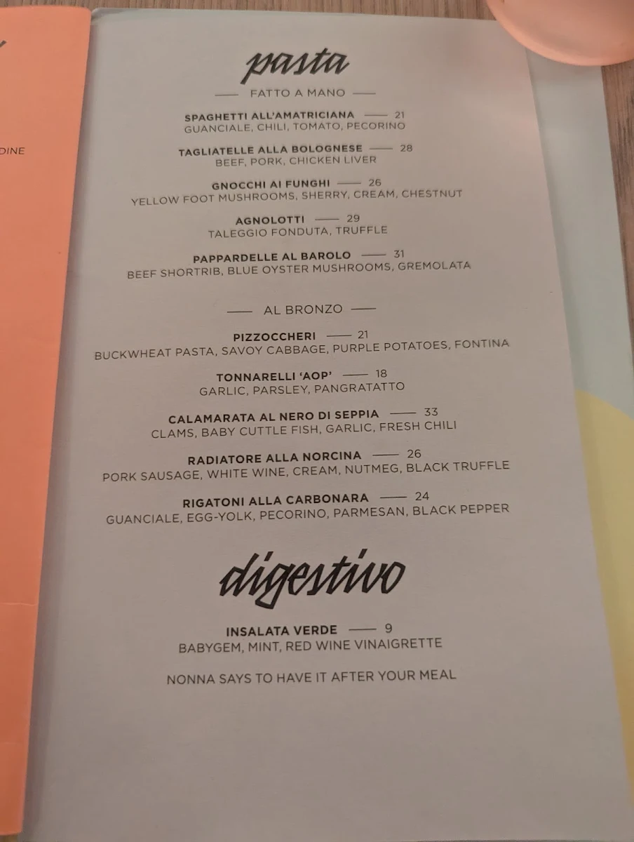 Menu, Occhiolino
