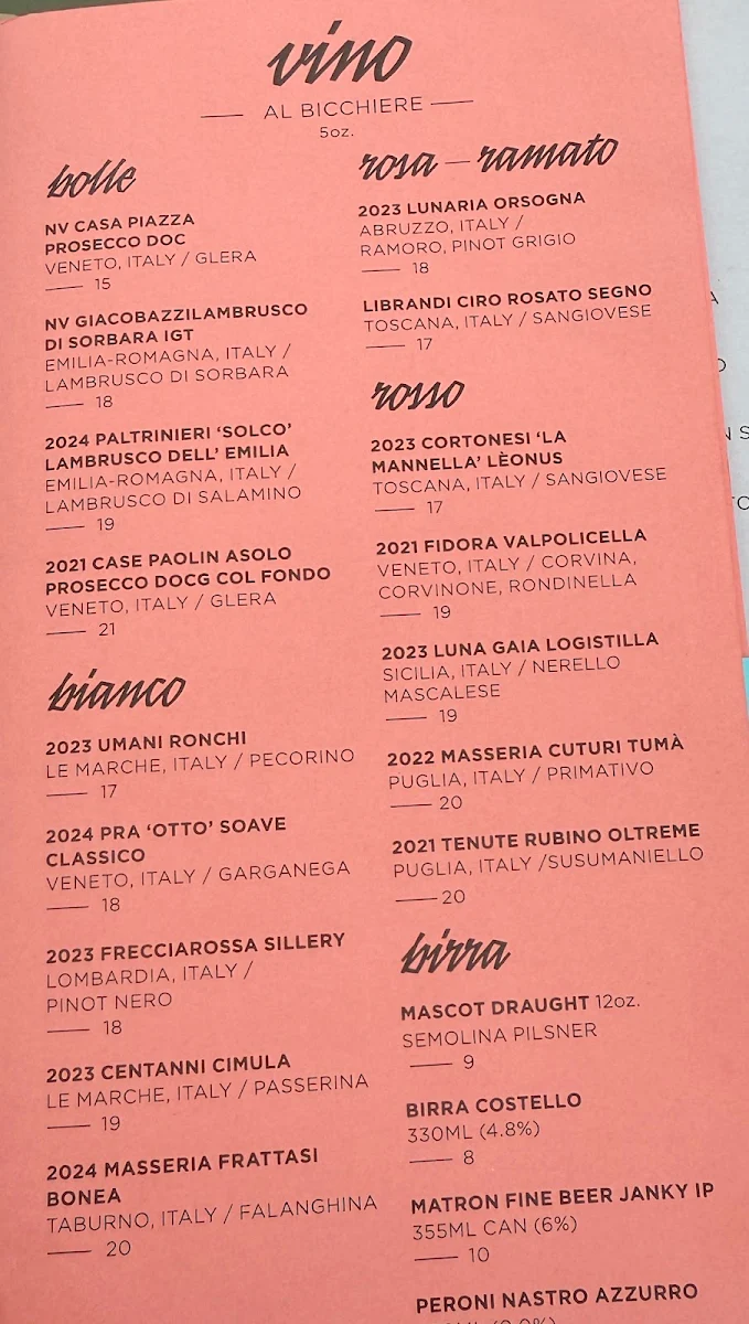 Menu, Occhiolino