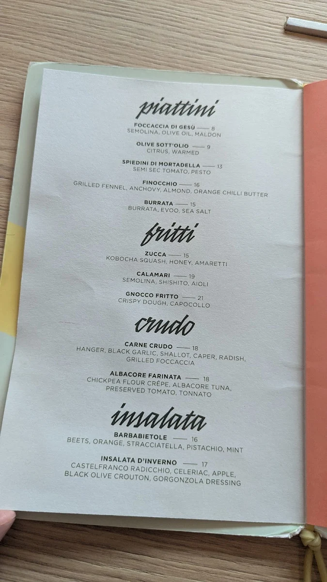 Menu, Occhiolino