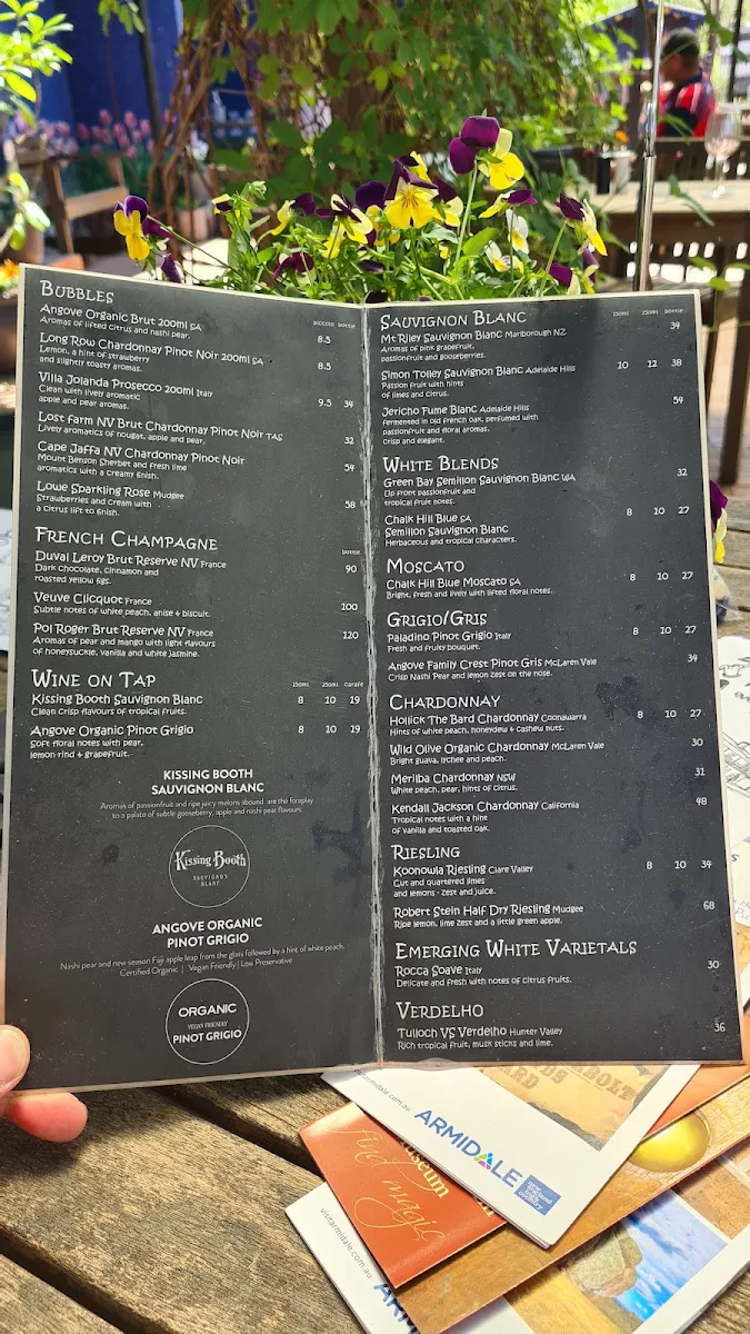 Menu, Top Pub