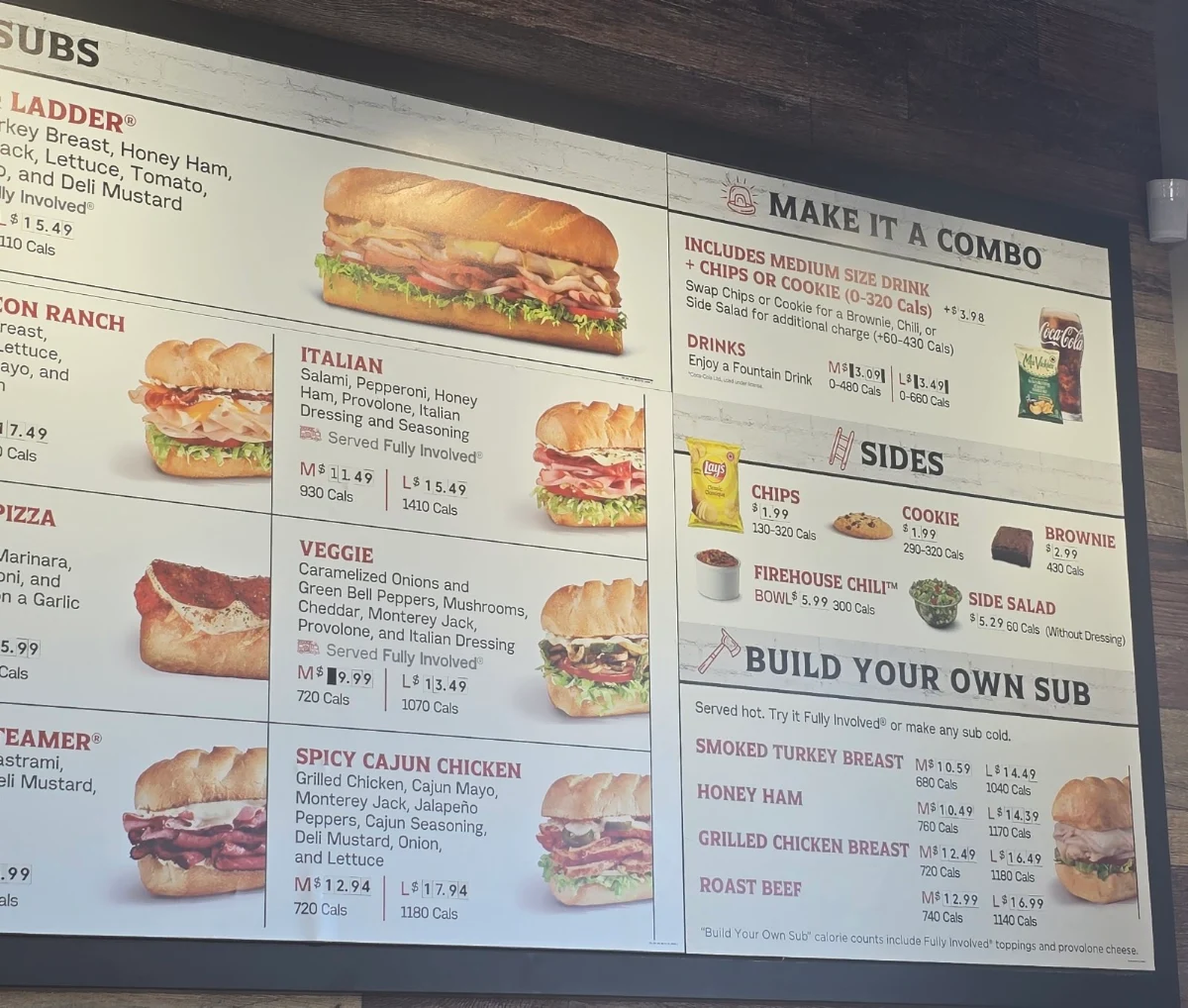 Menu, Firehouse Subs Edmonton Sunwapta