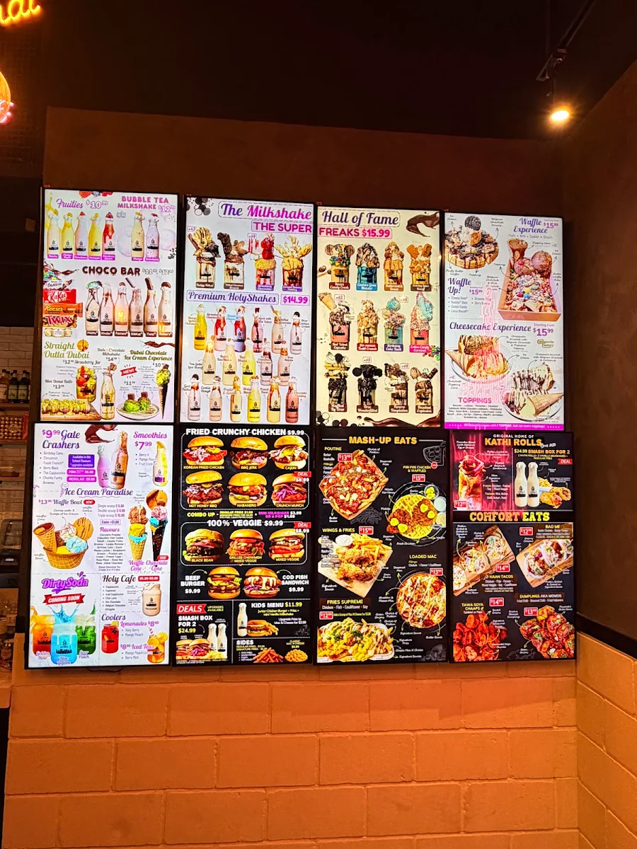 Menu, Holy Shakes Calgary Sage Hill