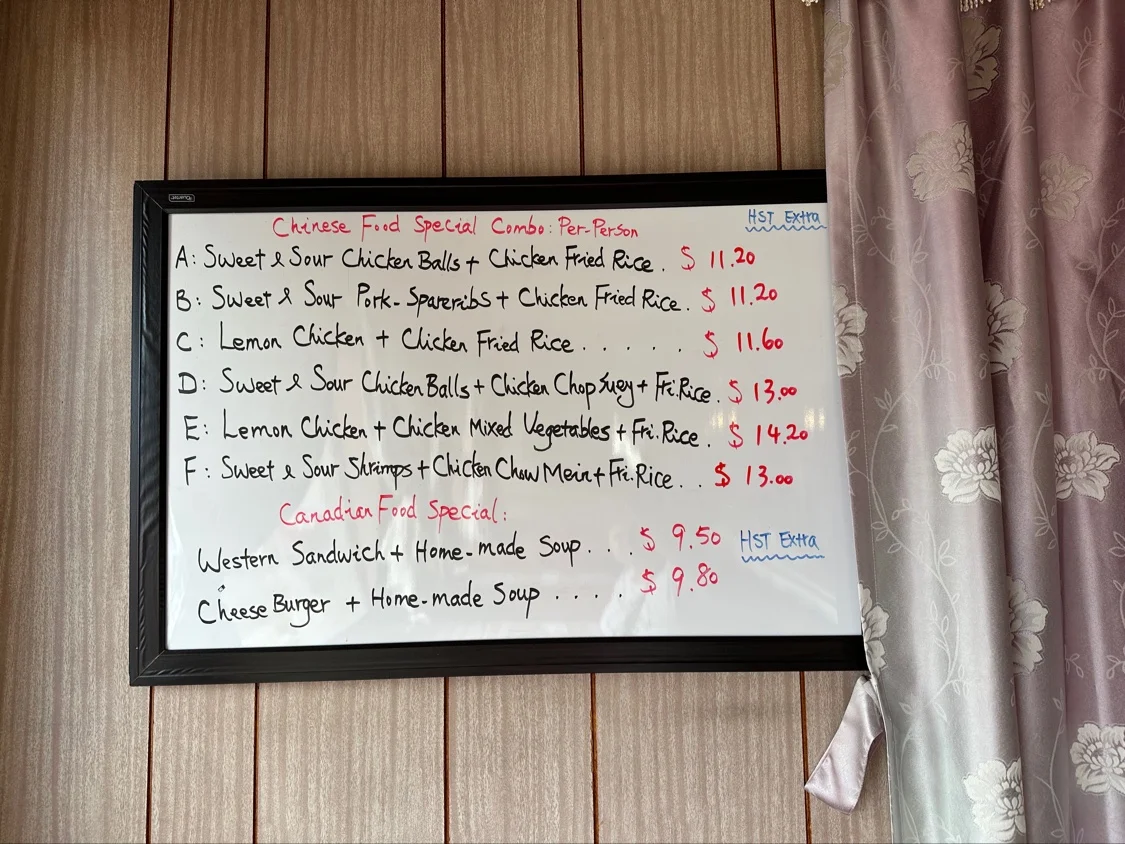 Menu, Three Aces Restaurant